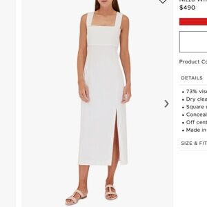 NWT Antonelli Nizza Dress White Cream Stretch Linen